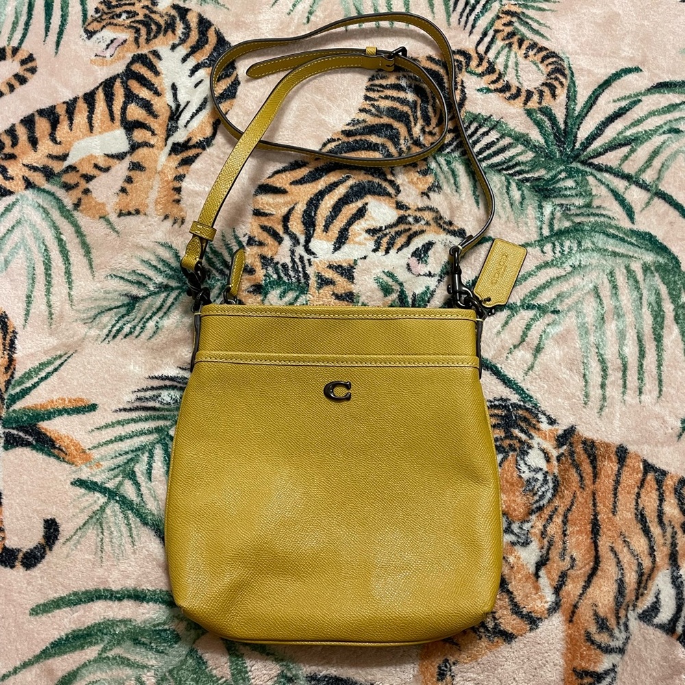 NWT Mustard Yellow Coach Kit Messenger Bag